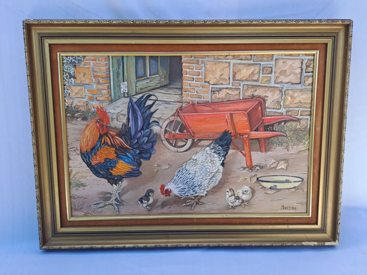 Original Artwork: "Farmyard Morning with the Kids"