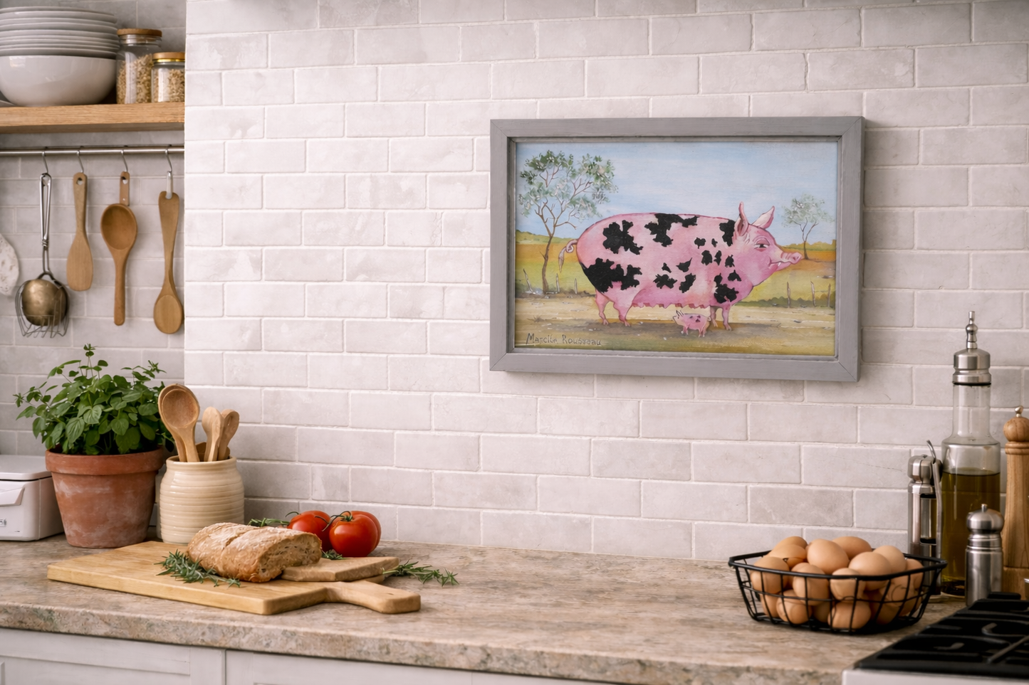 Original Artwork: "Karoo Sow & Piglet", (Farmyard Collection)