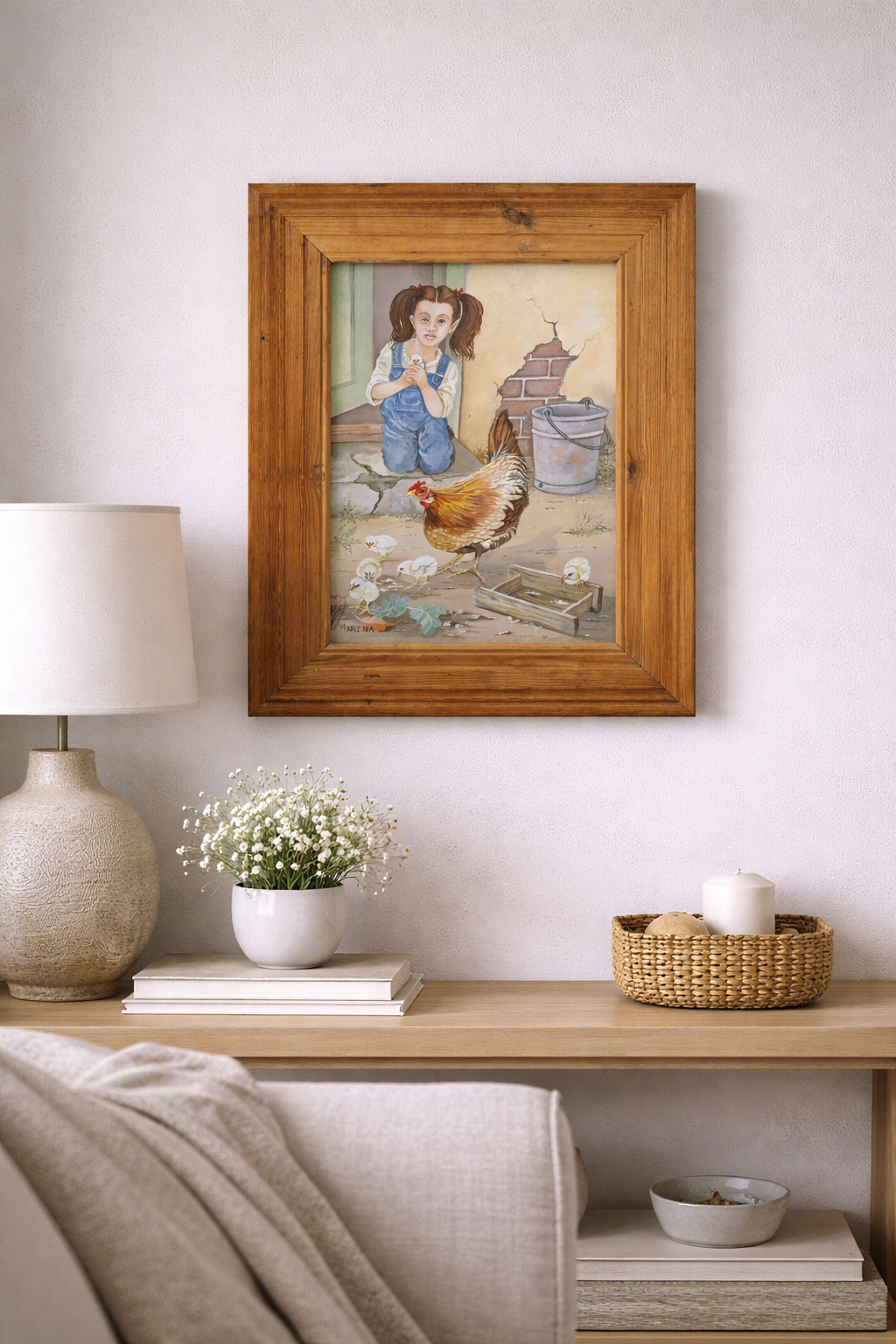 Original Artwork: "Farmyard Morning with the 'lil ones"