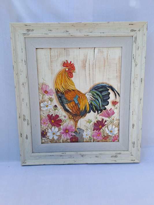 Original Artwork: "Rooster in the Wildflowers"